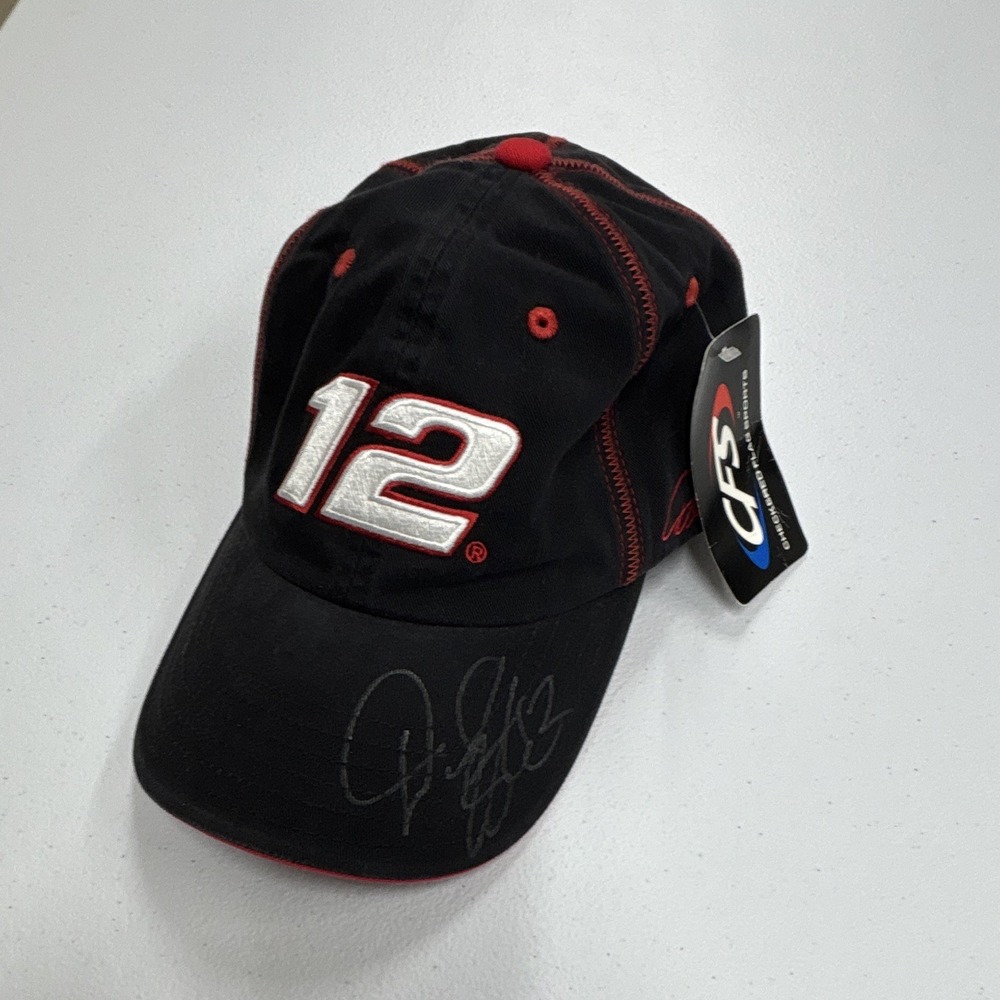 David Stremme #12 Signed NASCAR Hat - Original Black/Red Cap, New